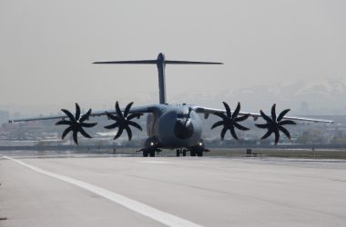 Türk Hava Kuvvetleri bağlısı A400M askeri nakliye uçağı.